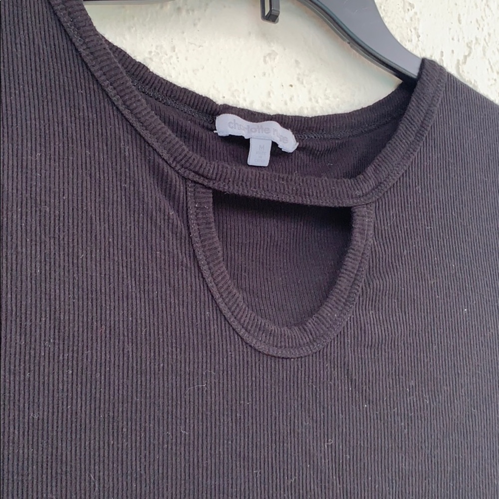 Charlotte Russe Black Cut-out Top
